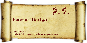 Hesner Ibolya névjegykártya