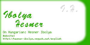 ibolya hesner business card